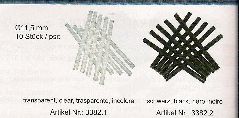 11.5mm Dia P-tex Rods: Clear - Pack of 10